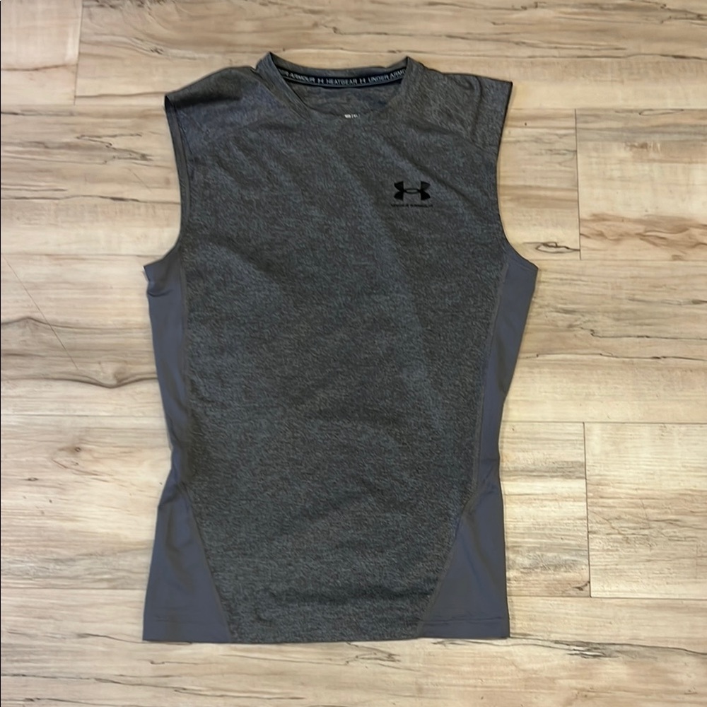 🔥Under Armour Heat Gear  Charcoal and Gray Muscle Tee